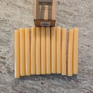 12 Luxury NWT Wax Taper Candles Unscented Candelabra 8" Tall Made In Scotland
